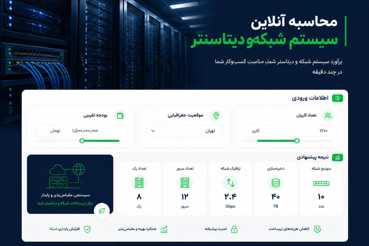محاسبه آنلاین شبکه و دیتا سنتر